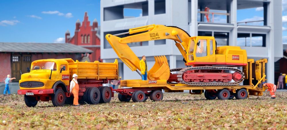 Kibri 14125 H0 MB Rundhauber 2632 AK mit Tiefladeanhänger -1:87