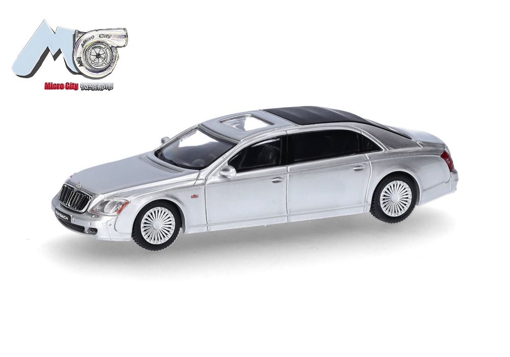 Herpa 87MC000023 MicroCity: Maybach 62S silber (2002-2013) 1:87 Spur H0