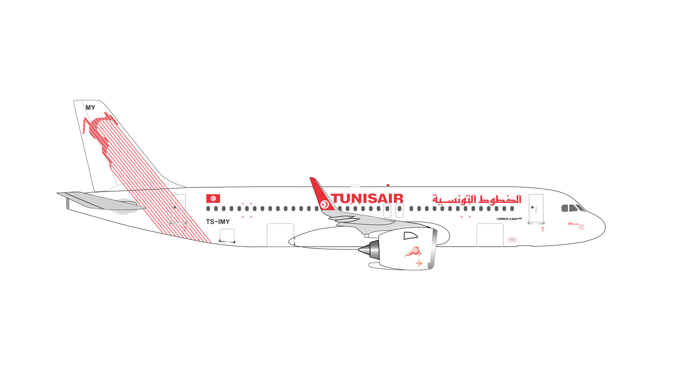 Herpa 539739 A320neo Tunisair