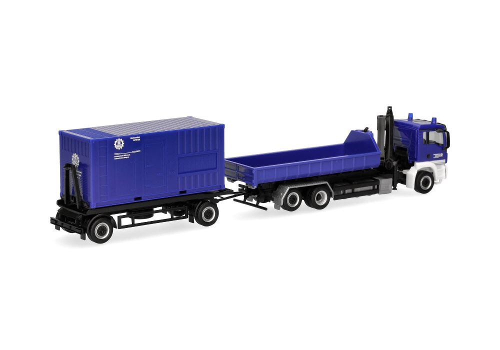 Herpa 320863 MAN TGS M Wechsell. mit Hänger "THW Singen" 1:87