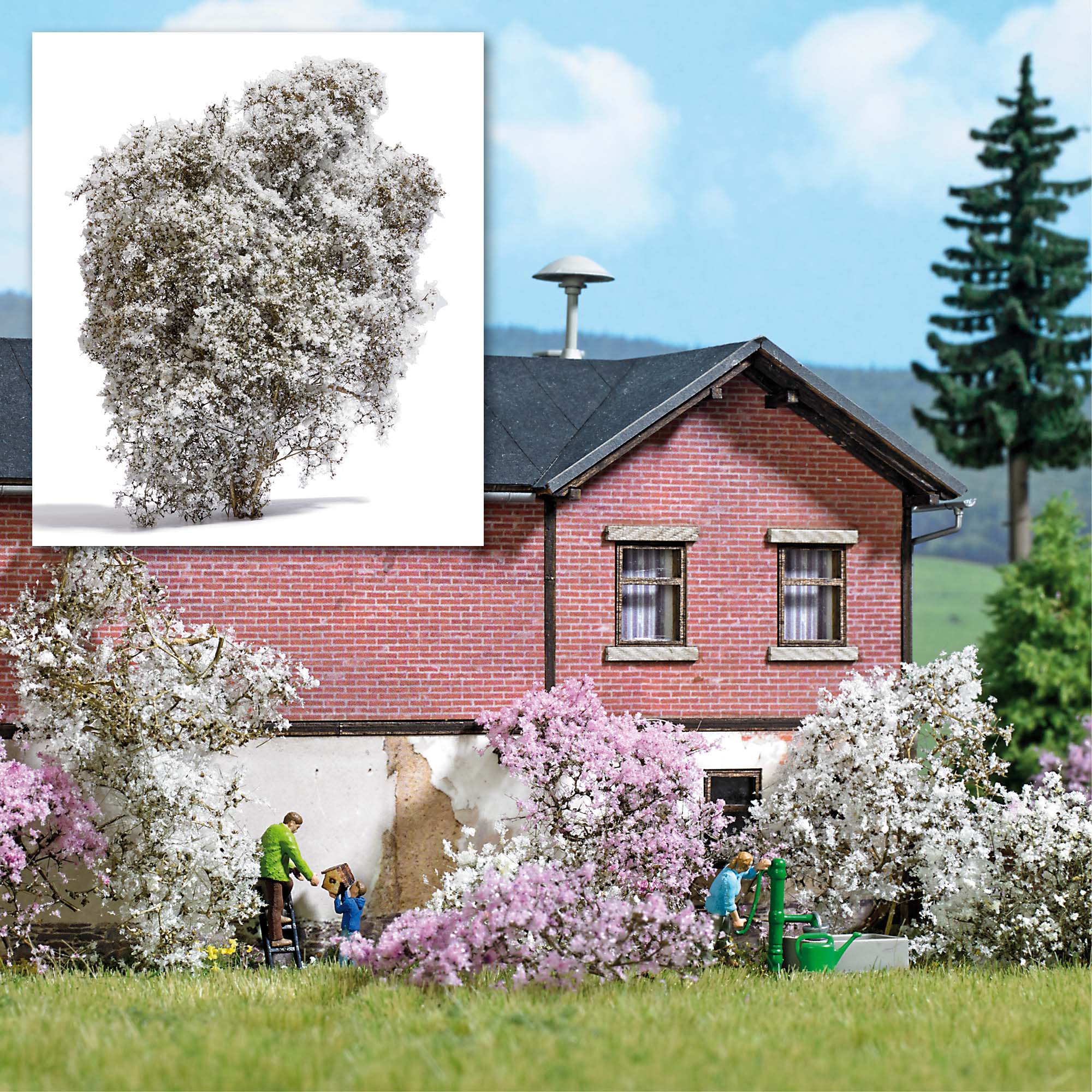 Busch 3585 Filigranbusch, weiß blühend - für alle Spuren - Neu - OVP