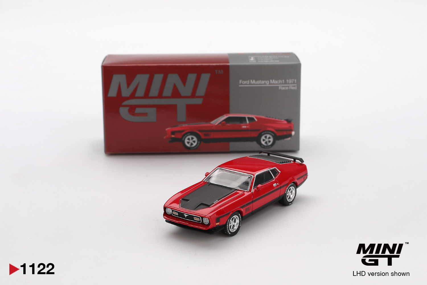 Mini GT 1122 Ford Mustang Mach 1 Race Red 1971 1:64 NEU OVP