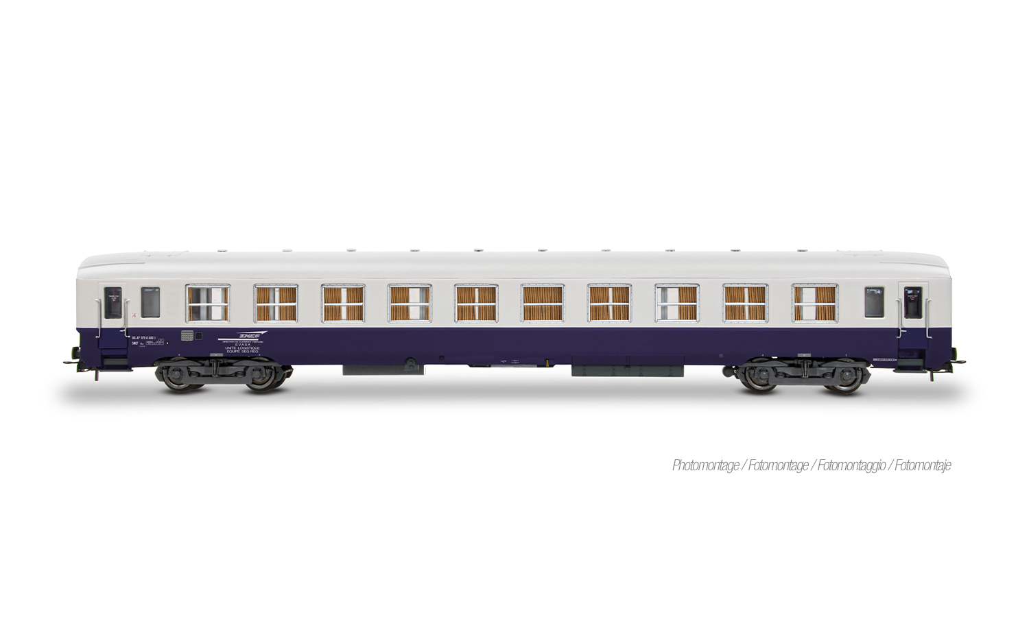 Jouef HJ4216 SNCF, Bauzugwagen der Bauart DEV AO, blau-weiße Lackierung