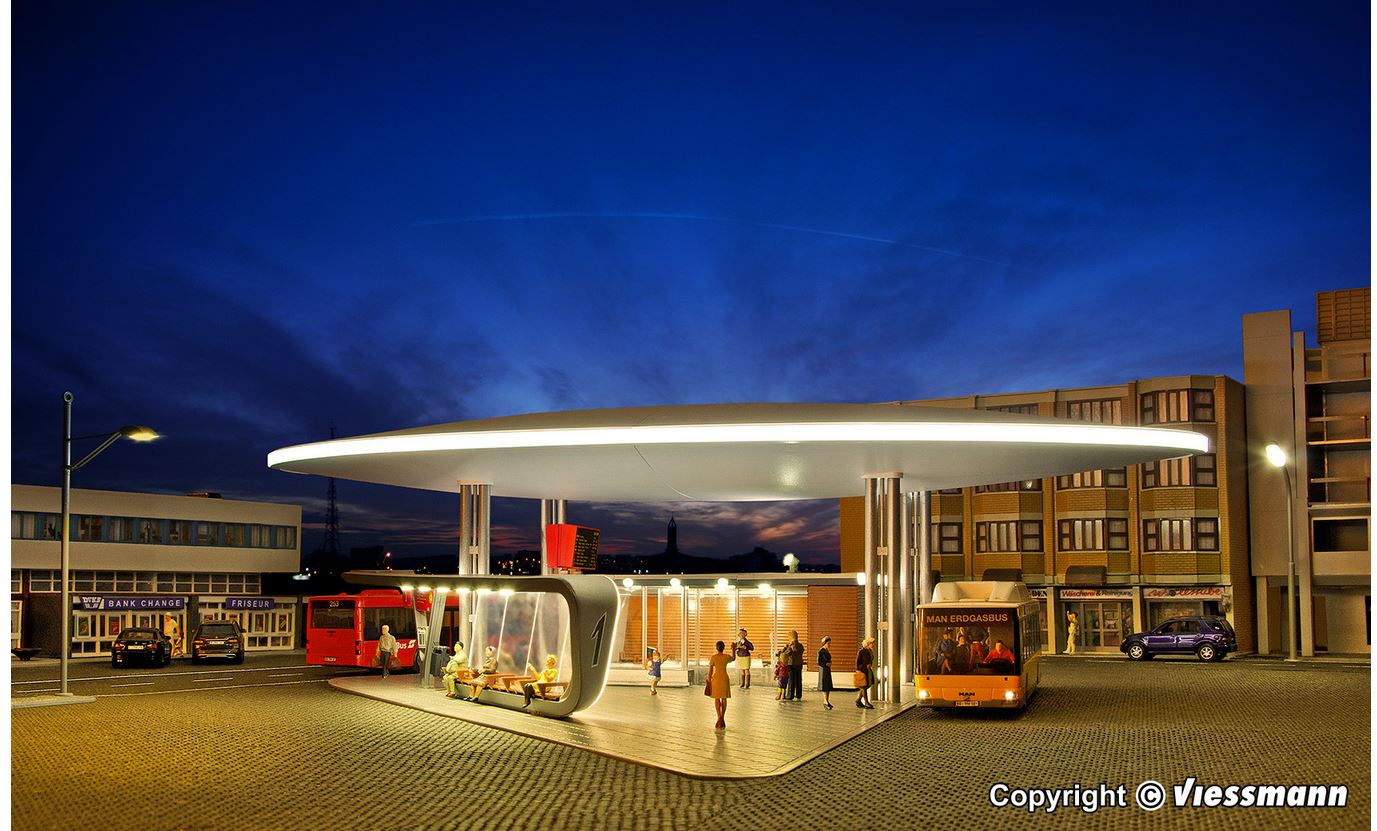 Kibri 39006 Moderner Busbahnhof Hptgebäude m. Haltestation H0 1:87