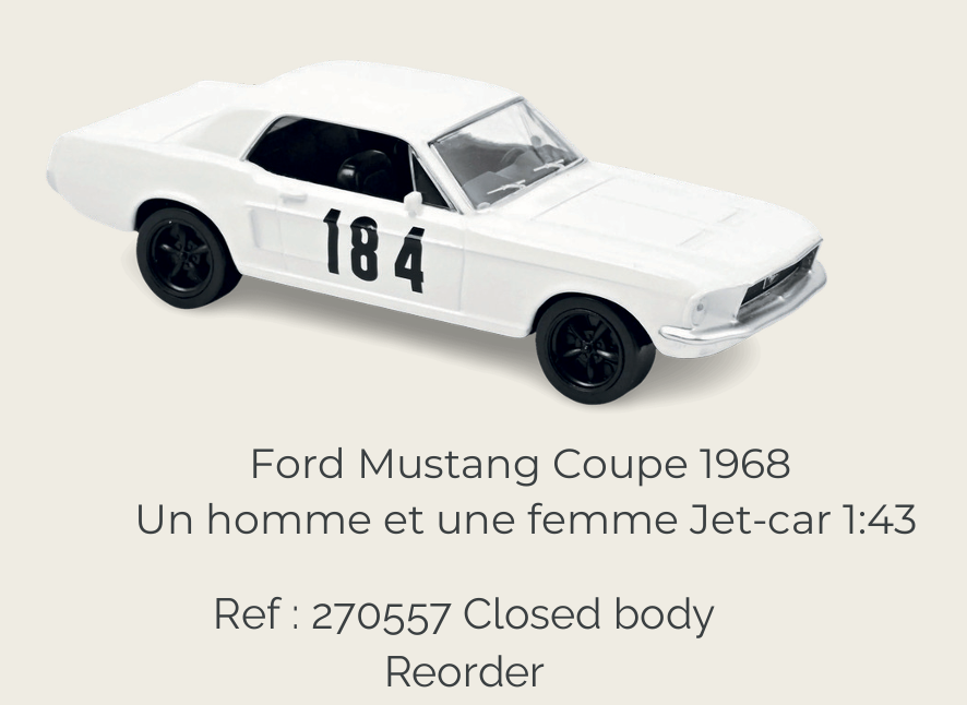 Norev 270557 Ford Mustang coupe 1968 White n°184 Jet-car 1:43