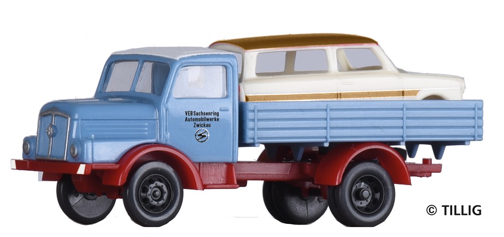 Tillig 19058 LKW H3A „VEB Sachsenring“ Trabant-Karosse 1:120