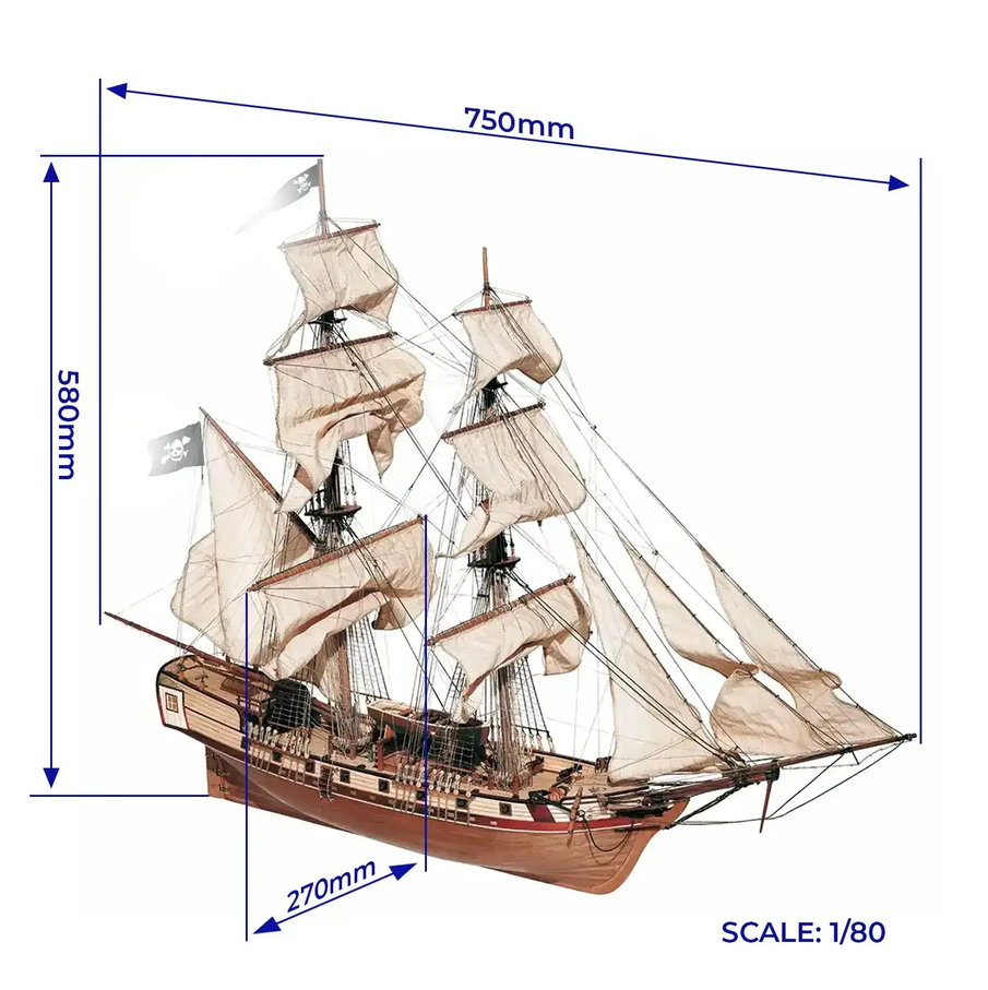 OcCre 13600 Corsair 1:80 Holzmodellbausatz NEU OVP