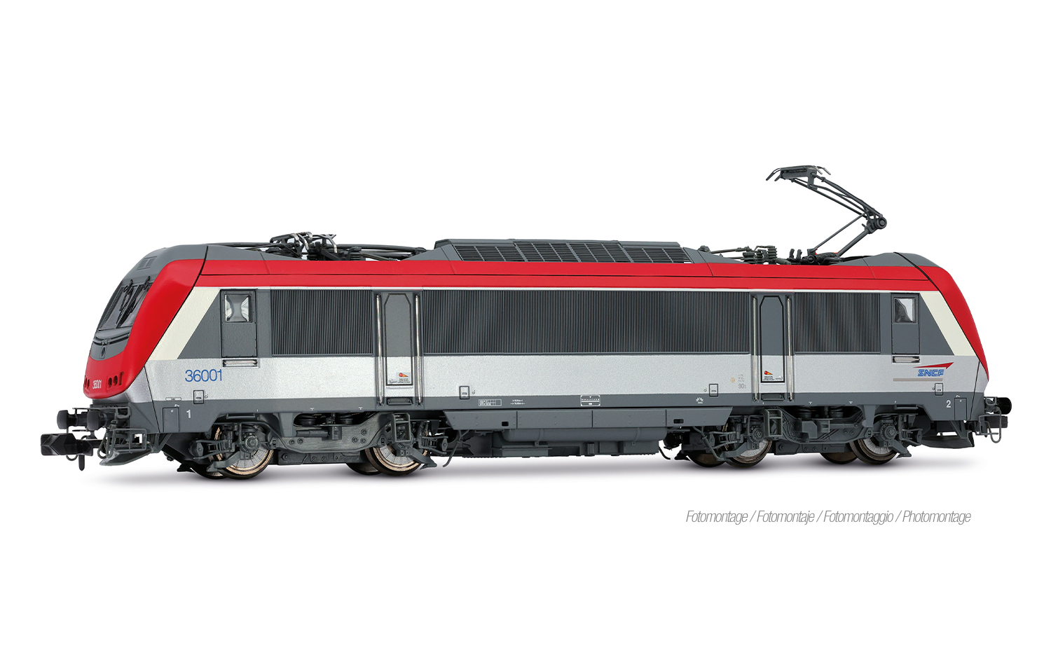 Arnold HN2681S SNCF, Elektrolokomotive BB 36001, silber-rote Farbgebung mit