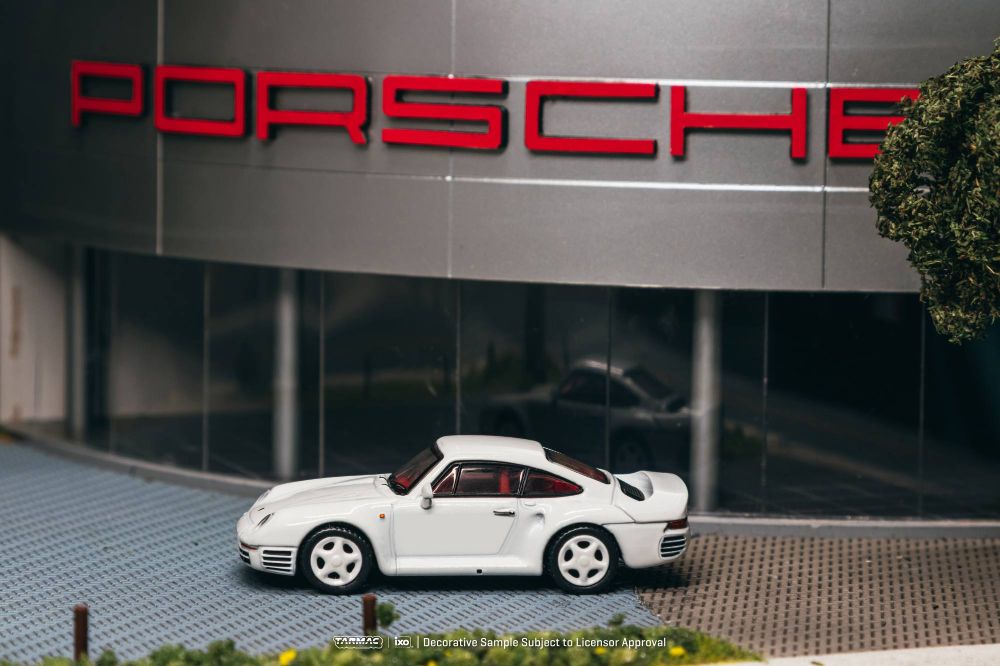 Tarmac Works T64G-068-WH 1:64 PORSCHE 959 WHITE 1989 With trading Card combo set