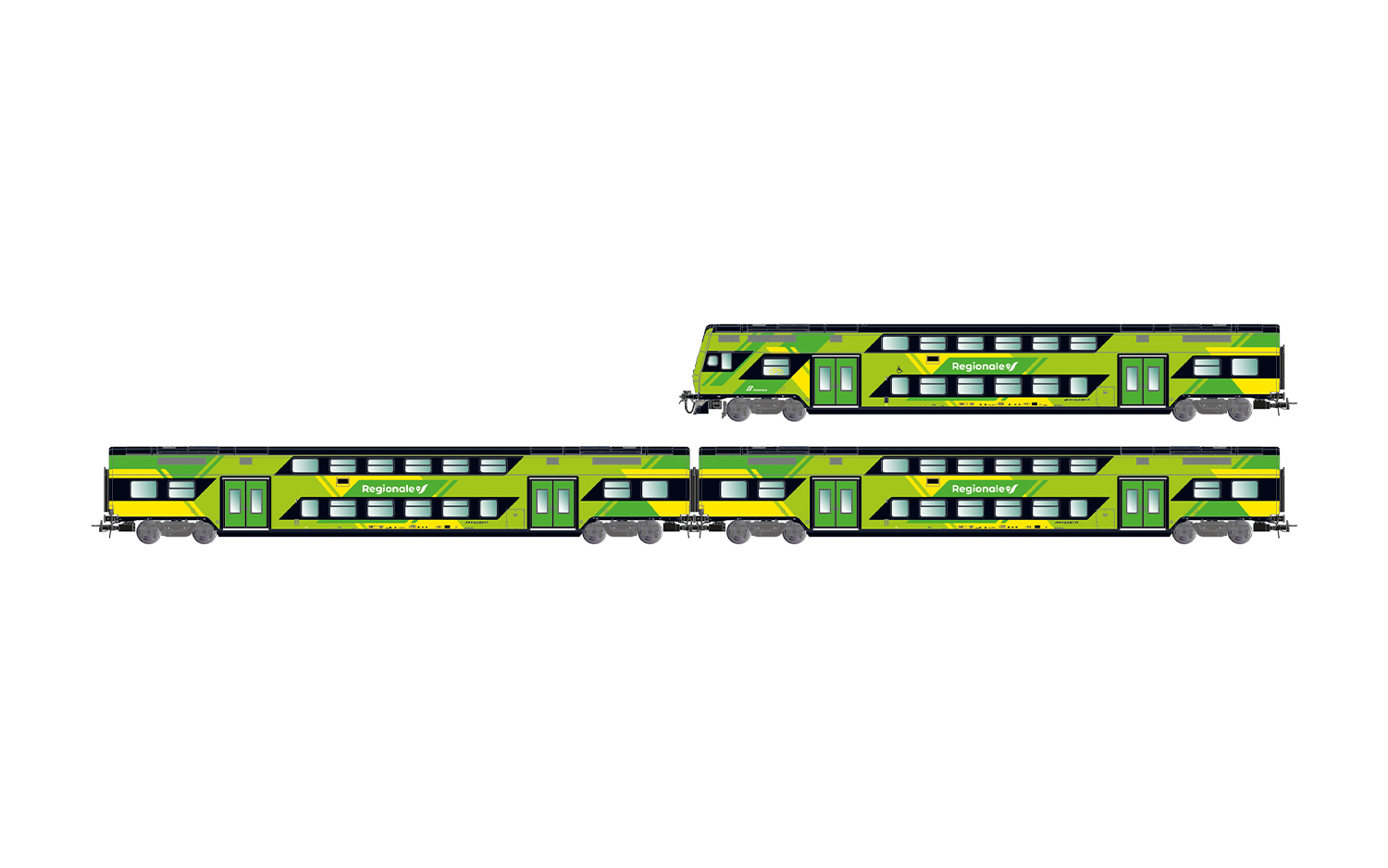 Lima HL5059 FS Trenitalia, 3-tlg. Set Vivalto-Doppelstockwagen (einer mi