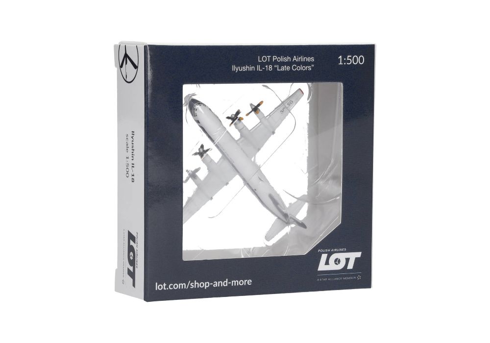 Herpa 538794 LOT Polish Airlines Ilyushin IL-18 (late colors) 1:500 NEU