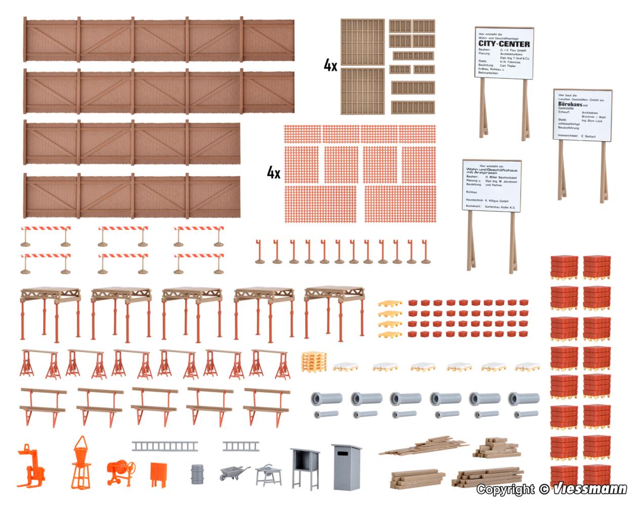 Kibri 38538 Deko-Set Baustellenzubehör 1:87 Spur H0 Bausatz Neu
