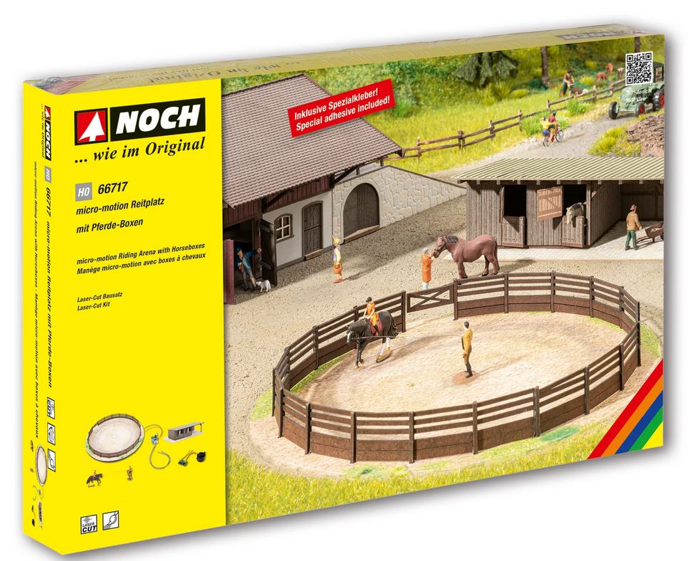 Noch 66717 micro-motion Reitplatz mit Pferde-Boxen - Spur H0 - Neu