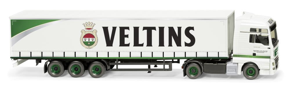 Wiking 053710 Gardinenplanensattelzug (MAN TGX Euro 6c) "Veltins"-1:87 H0