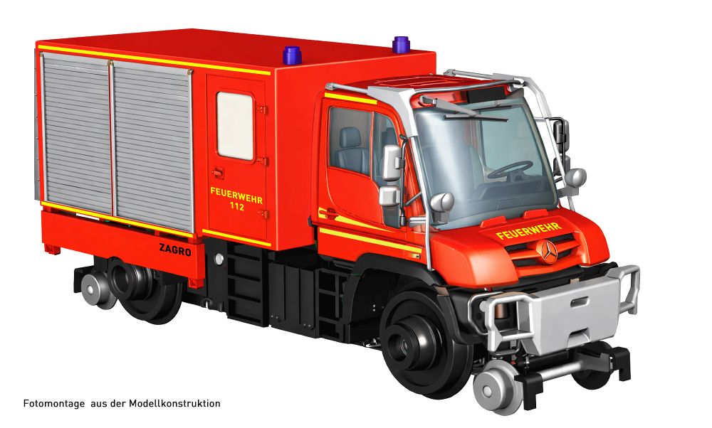 Hobbytrain H43203 Zweiwege Unimog U423 Feuerwehr Ep.VI DC/DCC Spur H0