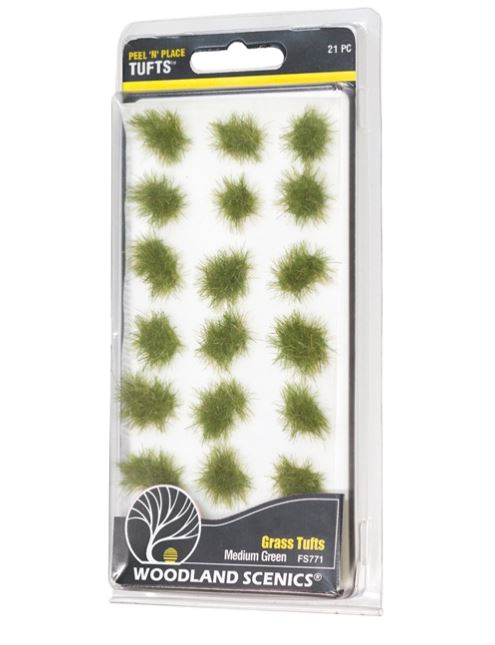 Woodland Scenics FS771 Medium Green Grass Tufts - Neu - OVP
