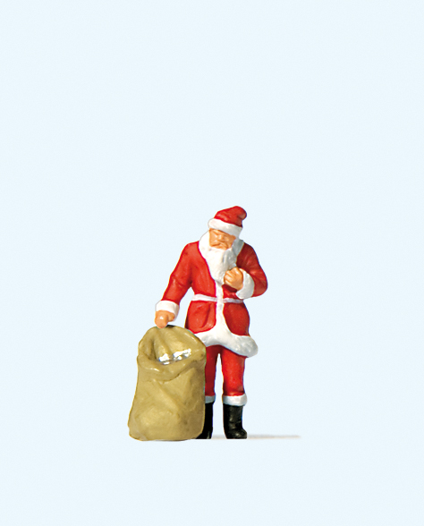 Preiser 29027 Weihnachtsmann mit Gabensack 1:87 Spur H0 Neu OVP