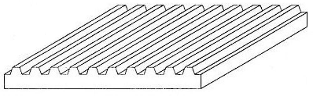 evergreen 4523 Wellblech gefalzt, 1x150x300 mm, Raster 9,50 mm, 1 Stück