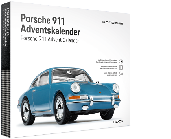 Franzis 67664 Porsche 911 Emailblau Adventskalender 1:43 Bausatz