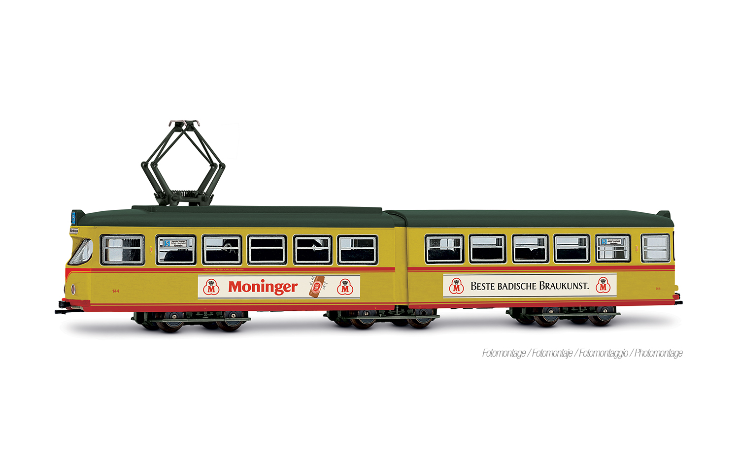 Arnold HN2615S Straßenbahn Duewag GT6, zwei Frontlampen, „VBK Karlsruhe – M