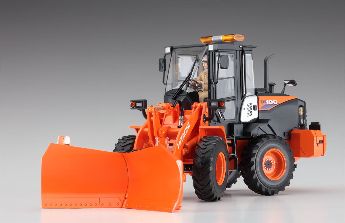 Hasegawa 66102 Hitachi Radlader ZW100-6 mit Schneepflug 1:35 Bausatz