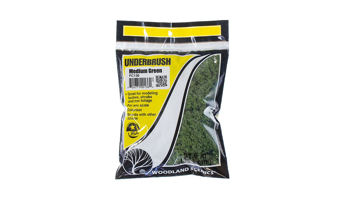 Woodland Scenics FC136 Beflockungsmaterial mittelgrün 21.6 in3 (353 cm3) Neu
