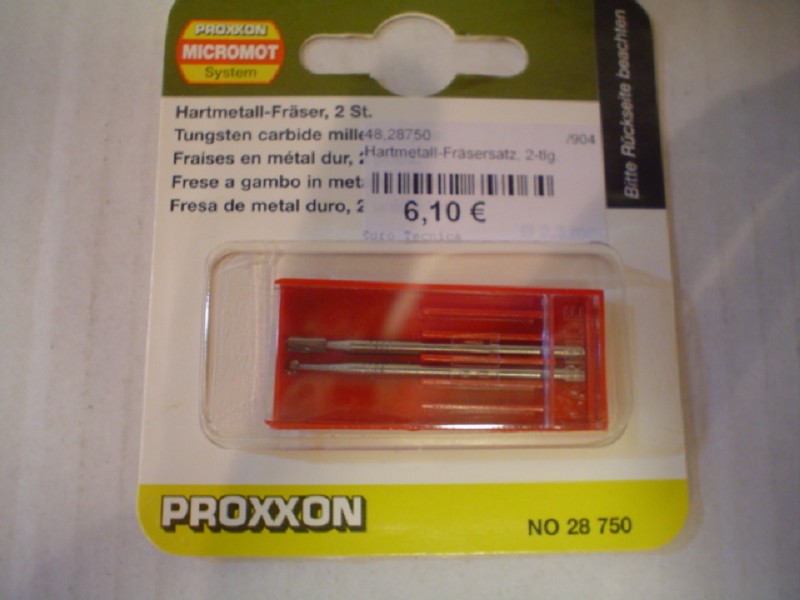 Proxxon 28750 Fräsersatz Hartmetall 2 teilig