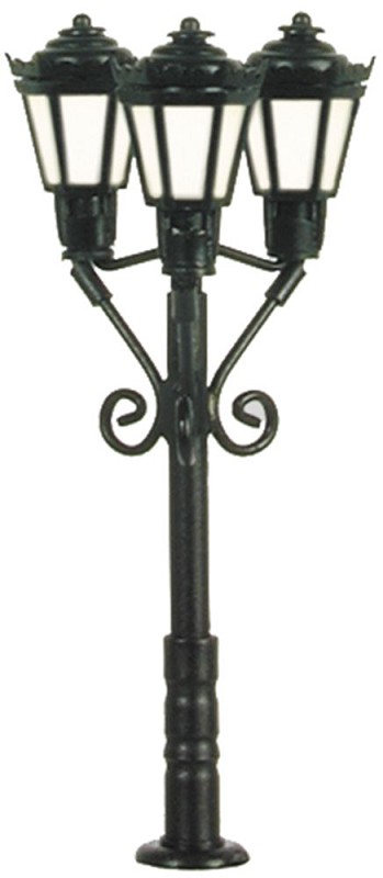 Viessmann 6477 N Parklaterne dreiflammig, schwarz,LED warmweiß