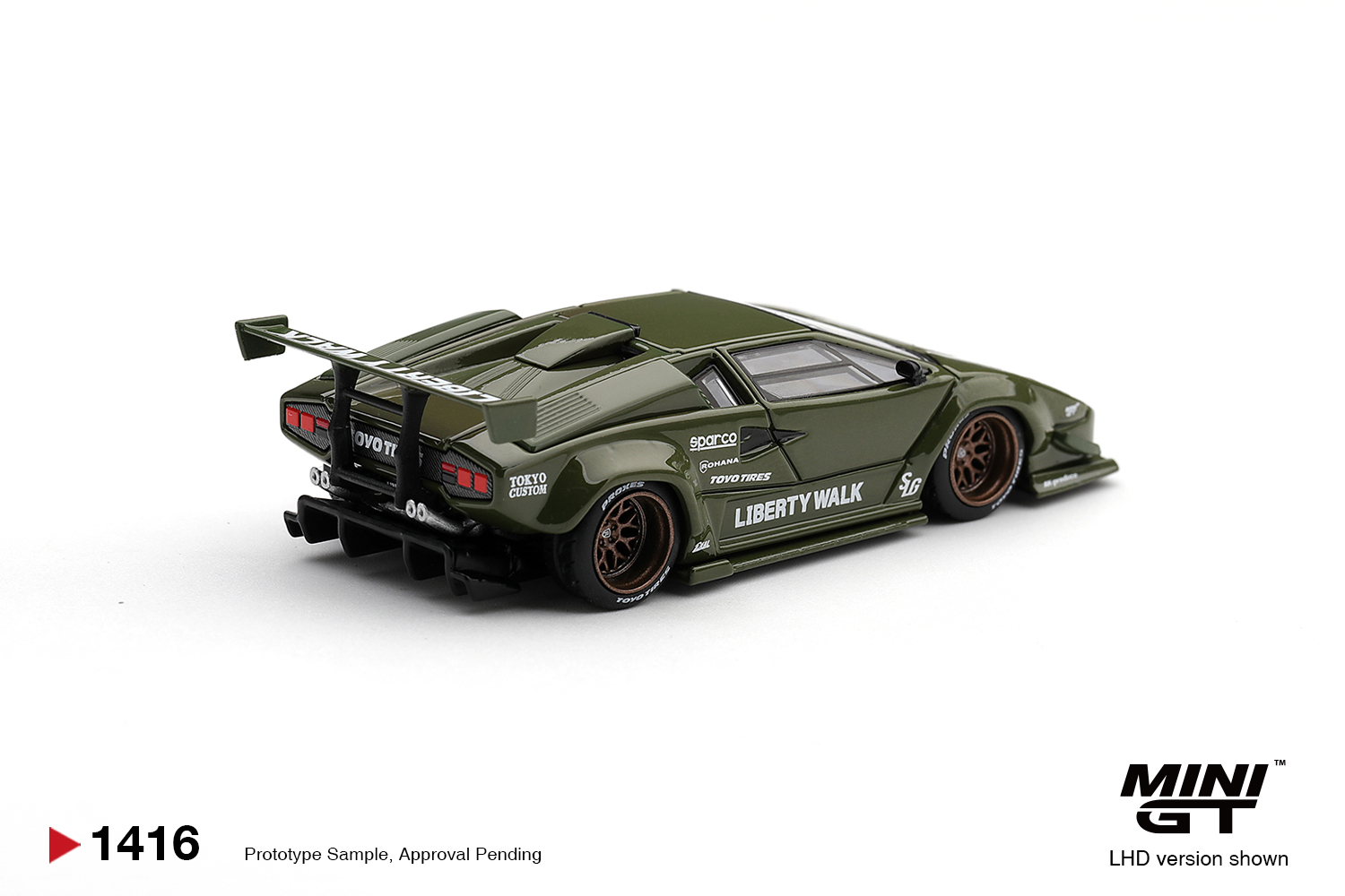 Mini GT 1416 1:64 LAMBORGHINI COUNTACH LB★WORKS ARMY GREEN 2025
