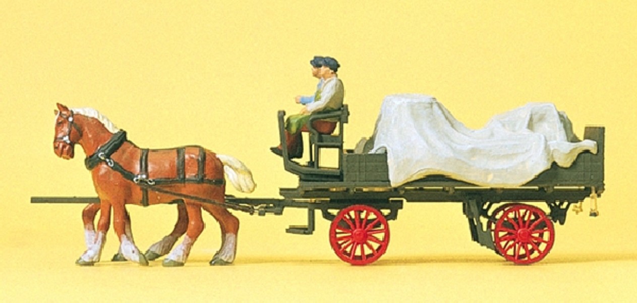 Preiser 30446 Lieferwagen mit Plane und Figuren