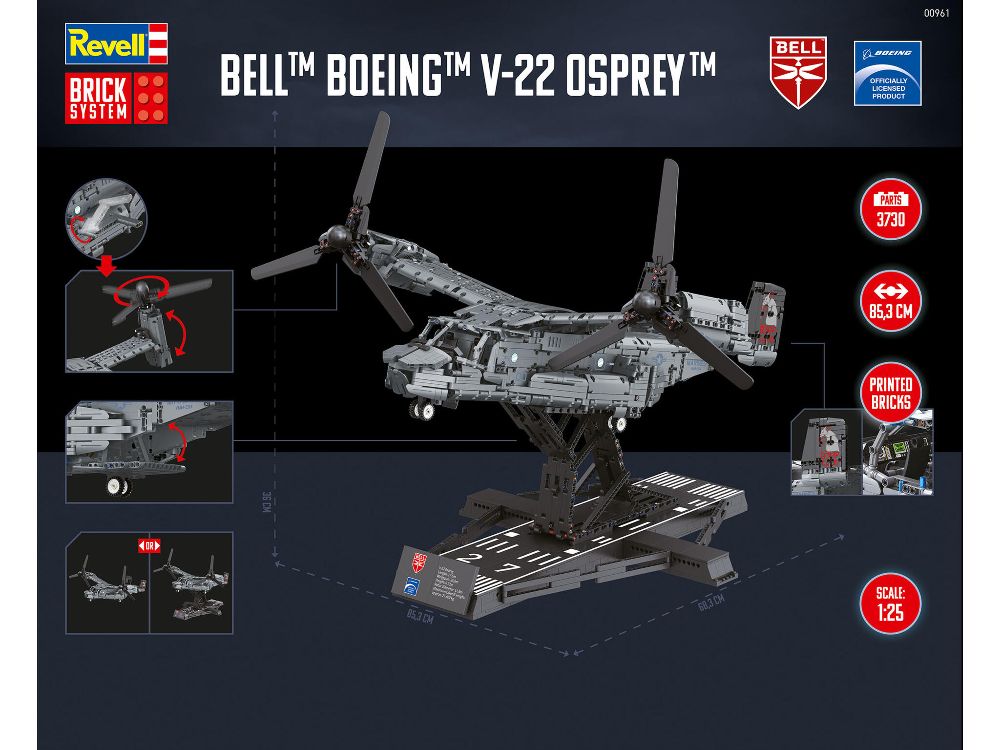 Revell 00961 Bell Boeing V-22 Osprey Brick System 1:25 Bausatz NEU