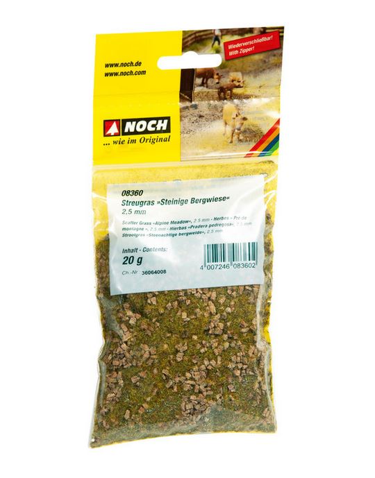 Noch 08360 Streugras “Steinige Bergwiese” - 2,5 mm, 20 g - Neu