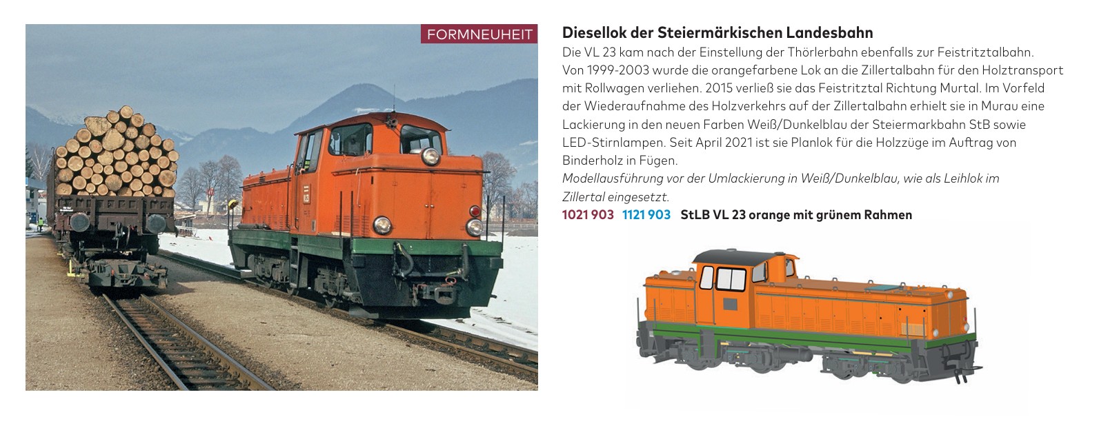 Bemo 1021903 StLB VL 23 Diesellok orange Spur H0e