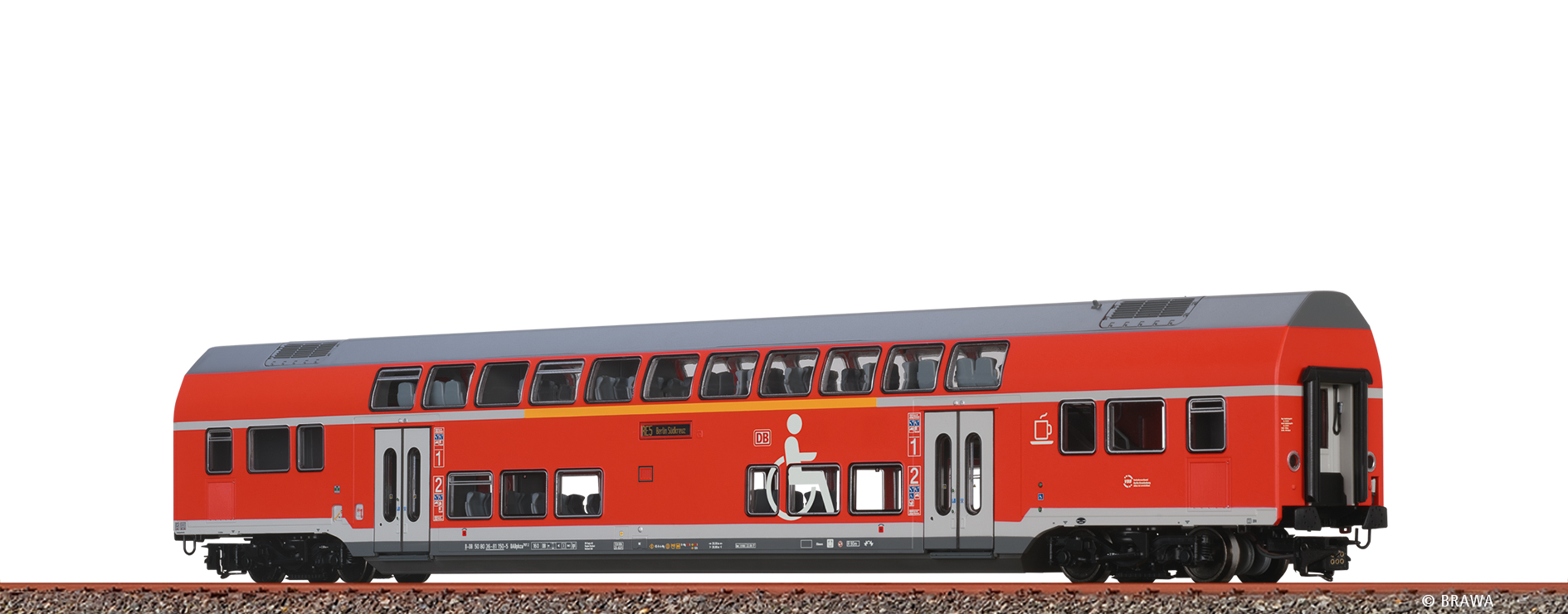 Brawa 70192 H0 TWINDEXX Vario® Doppelstock-Mittelwagen 1./2. Kl. DB AG (