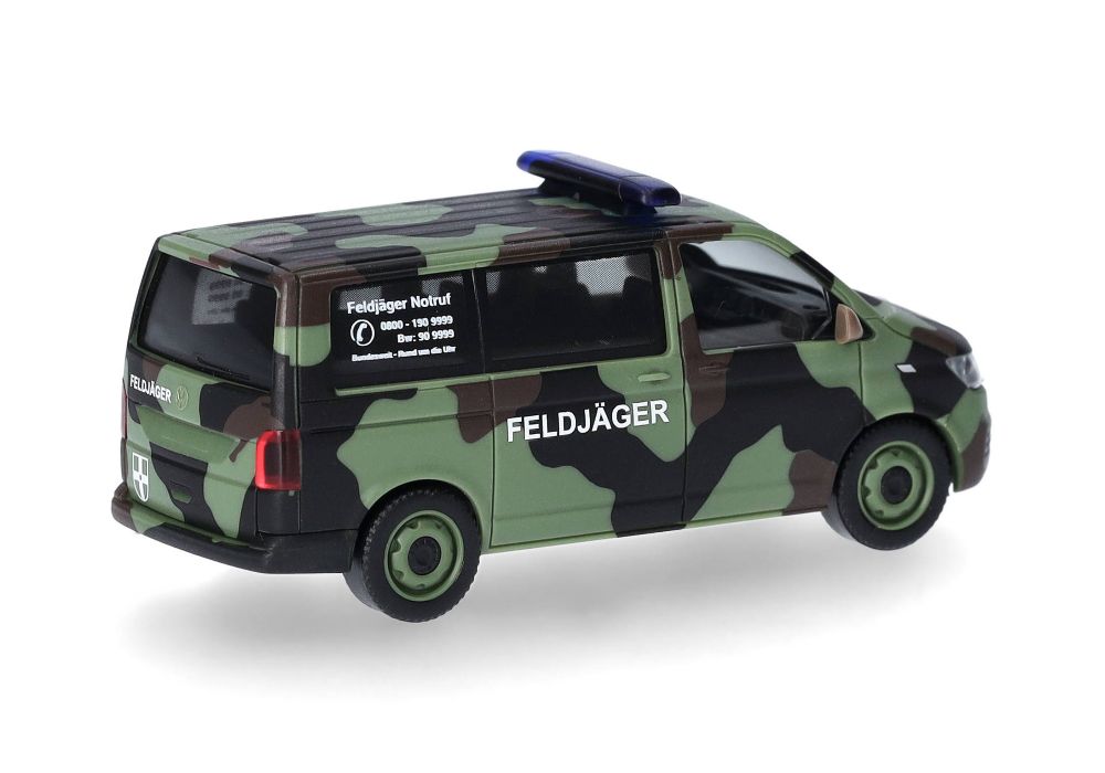 Herpa 700917 VW T 6.1 Bus "Feldjäger" Flecktarn 1:87 Spur H0 NEU