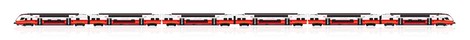 Jägerndorfer 46002 Triebzug Rh 4736 KISS, 6-tlg. ÖBB Cityjet, Ep.VI Spur H0