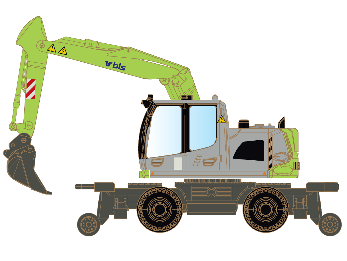 Minis LC4269 Zweiwege-Bagger Liebherr A922 Rail - BLS (CH) Spur N