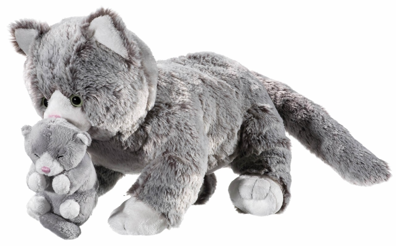 Heunec 284173 Misanimo Katzenmami mit Baby 30 cm Plüsch/Stoff Neu