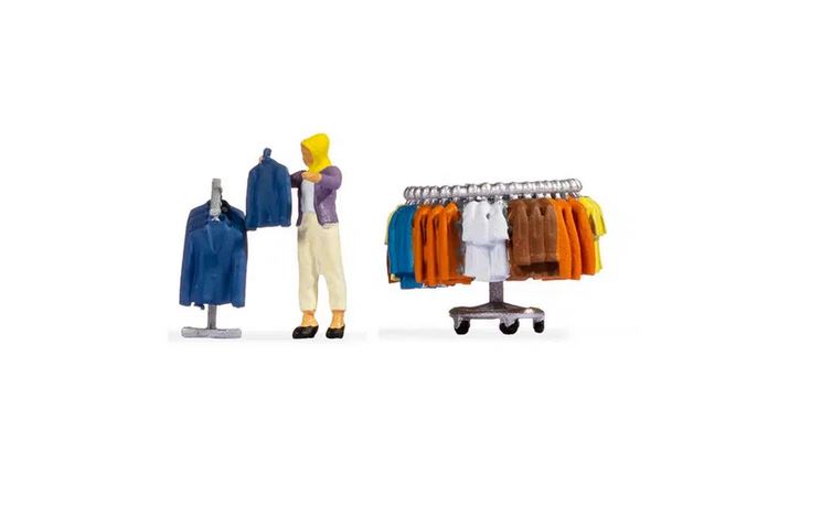 Noch 16509 Tiny-Scenes „Kleiderkauf“ 1:87 Spur H0 Neu OVP Figur