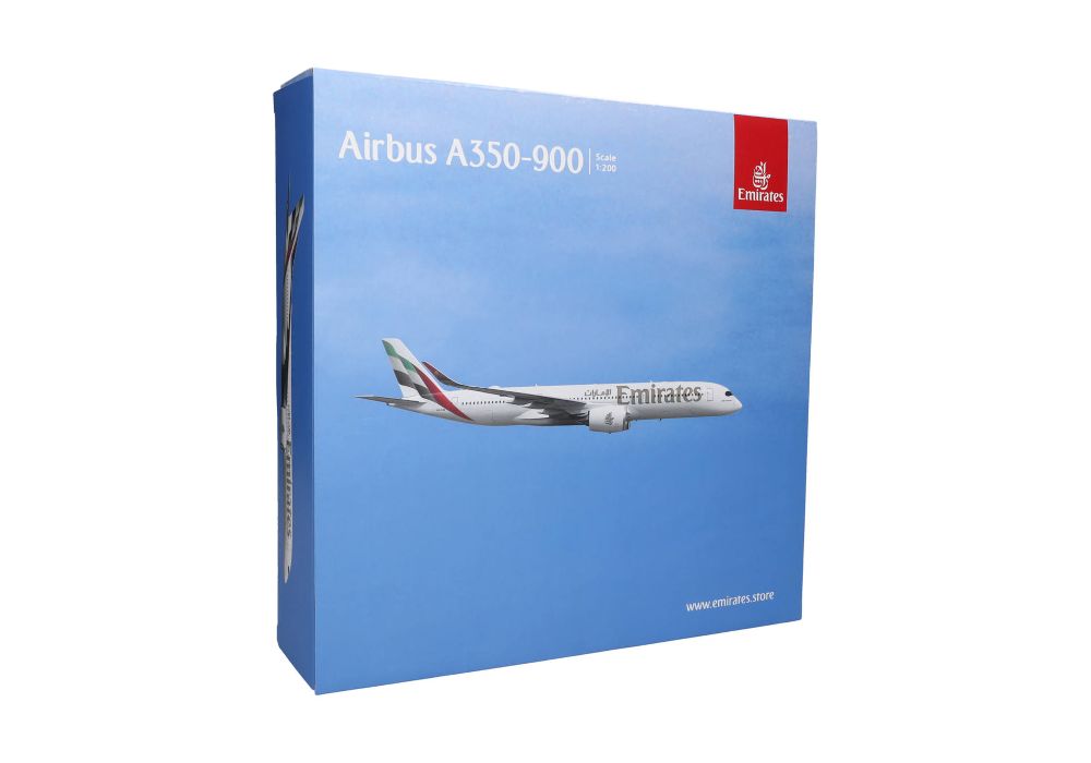 Herpa 573375 Emirates Airbus A350-900 A6-EXA 1:200 Standmodell