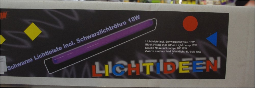 ArsTECNICA 18 Schwarze Lichtleiste inkl Schwarzlichtröhre 18W 60cm