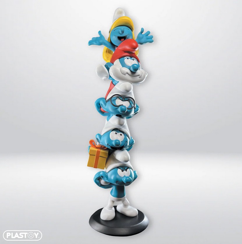 Plastoy 00194 Mehrfarbige Säule Schlümpfe 30 cm NEU OVP Figur