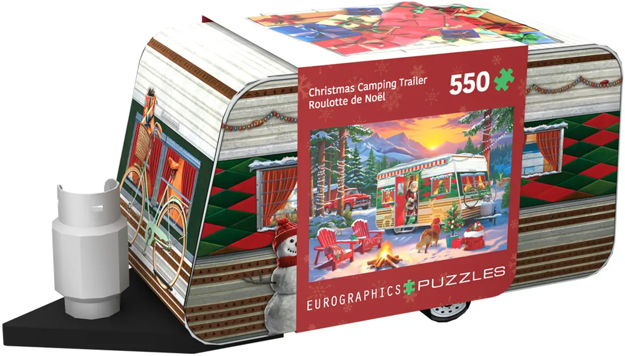 EUROGRAPHICS 8551-6069 Weihnachtlicher Wohnwagen Blechdose 550 Teile Puzzle