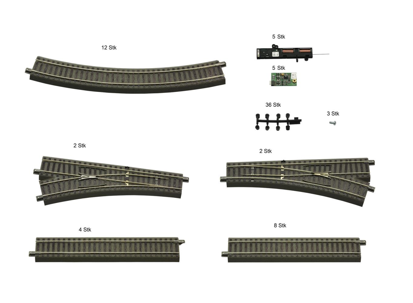 Roco 51250 Gleis-Ergänzungsset f. Digital Starter Sets 1:87 Spur H0