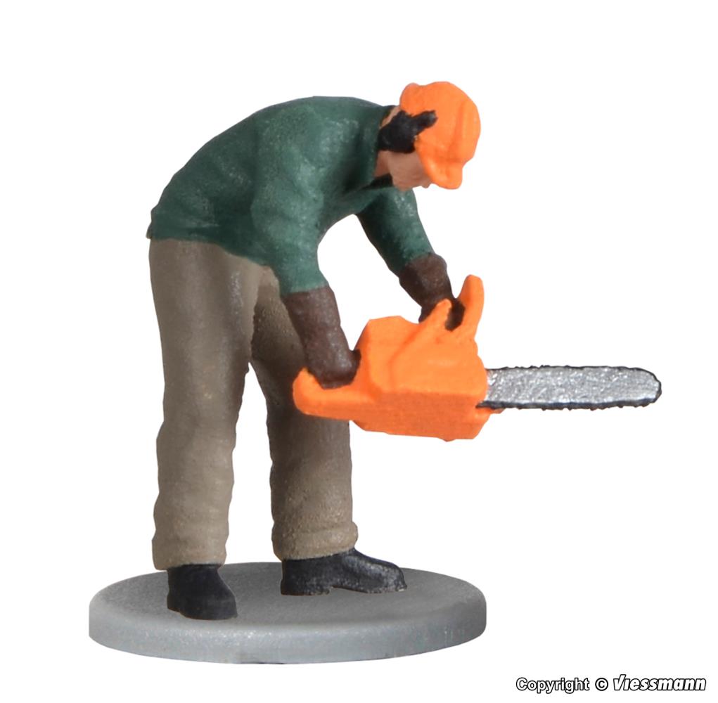 Viessmann 1548 Waldarbeiter mit Kettensäge bewegt 1:87 Spur H0 Neu