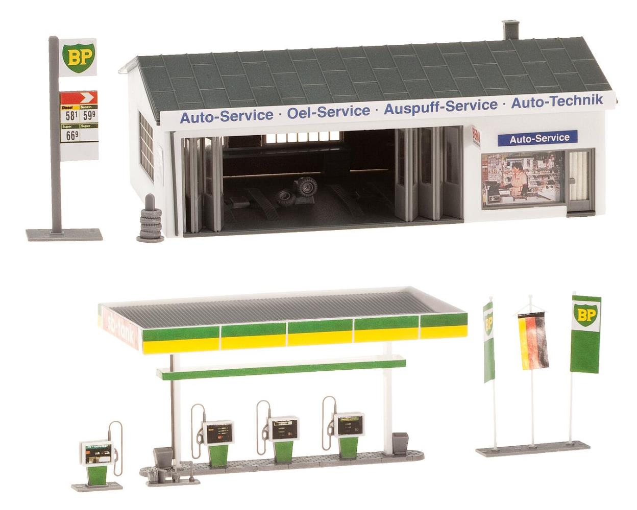 Faller 130345 Tankstelle mit Servicegebäude 1:87 Spur H0 Bausatz