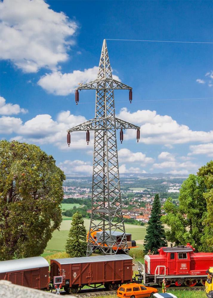 Faller 130898 2 Freileitungsmasten (110 kV) - 1:87 Spur H0 - Bausatz - Neu