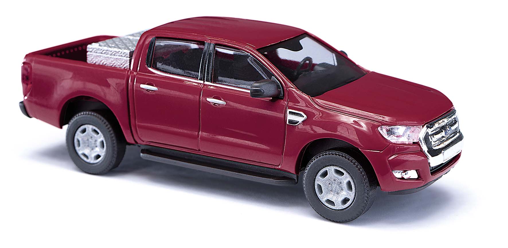 Busch 52843 Ford Ranger / Hardtop Weinrot mit Alukiste 1:87 Neu