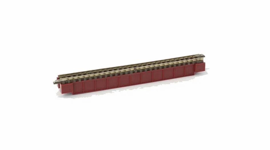Rokuhan R070 Vollwandbrücke dunkelrot eingleisig 1:220 Spur Z Neu