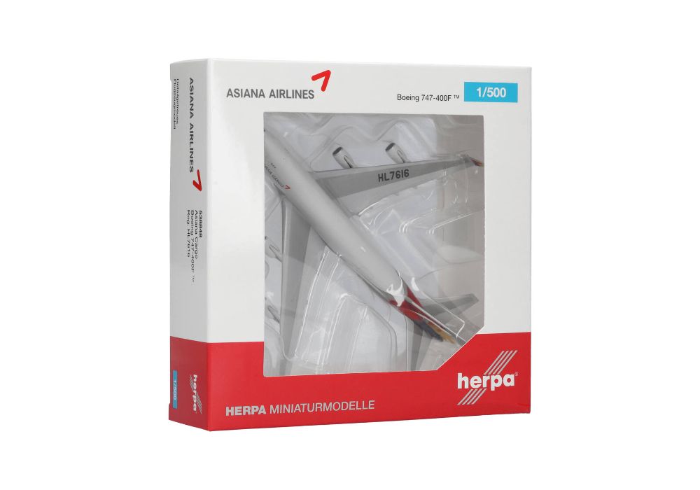 Herpa 538848 Asiana Cargo Boeing 747-400F – HL7616 1:500 NEU
